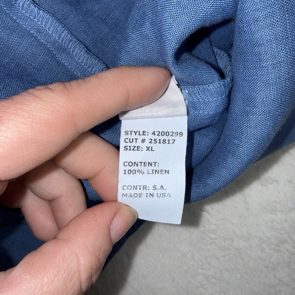 Cut Loose Aline Tank Dress Womans XL Amalfi Blue 100% Linen Boho Beachy - Picture 7 of 11